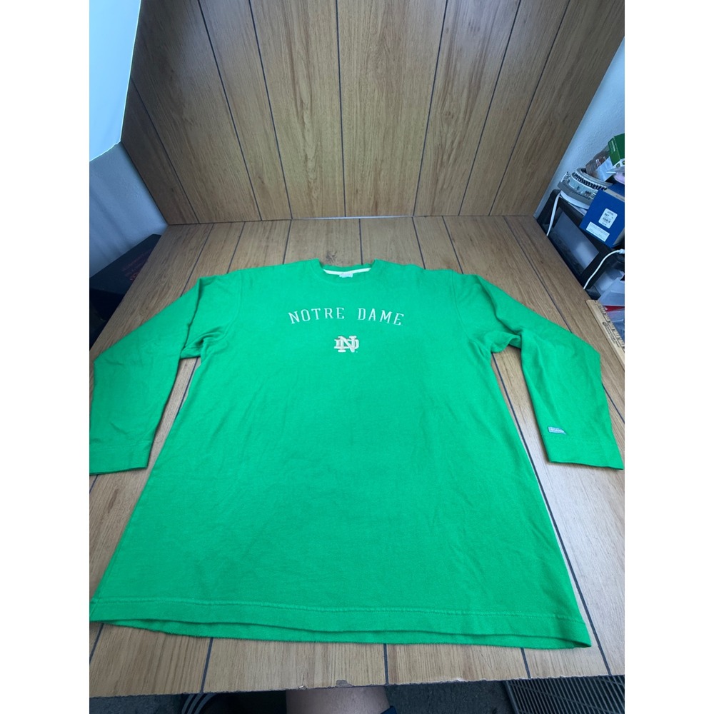 Columbia Notre Dame Fighting Irish Long Sleeve T-Shirt Mens XXL Green Logo